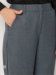 Long Tall Sally Dark Grey Premium Herringbone Trousers - Image 5 of 7