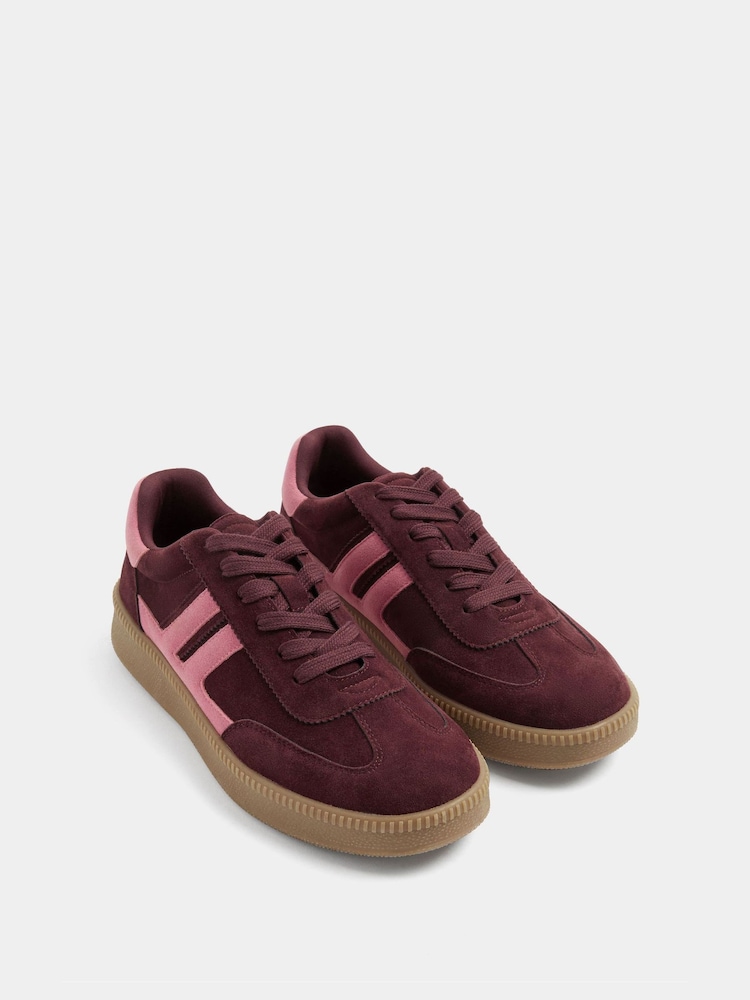 Yours Curve Red Extra Wide Fit Side Panel Trainers - Image 2 of 5 Yours Curve Red Extra Wide Fit Side Panel Trainers - Image 2 of 5