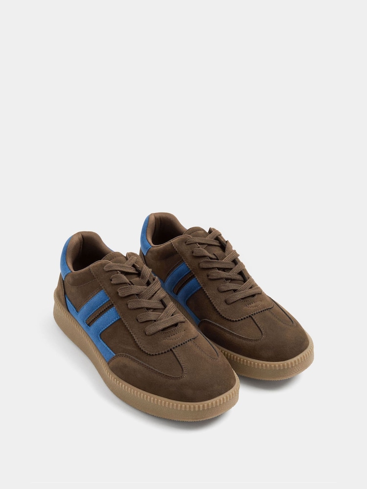 Yours Curve Brown Extra Wide Fit Side Panel Trainers - Image 2 of 5 Yours Curve Brown Extra Wide Fit Side Panel Trainers - Image 2 of 5