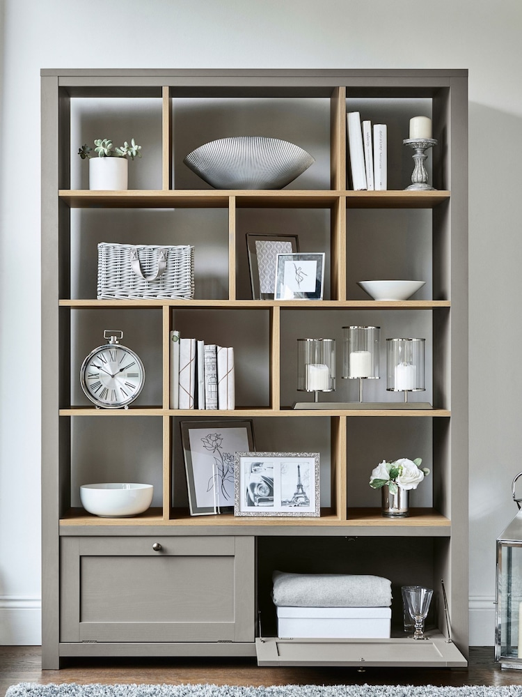 Dove Grey Malvern Oak Effect Display Shelf - Image 1 of 6