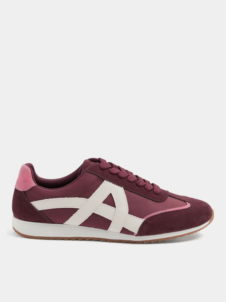 Yours Curve Red Slim Sole Trainers In Wide E Fit - Image 2 of 5