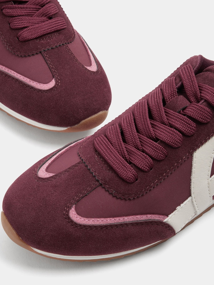 Yours Curve Red Slim Sole Trainers In Wide E Fit - Image 5 of 5