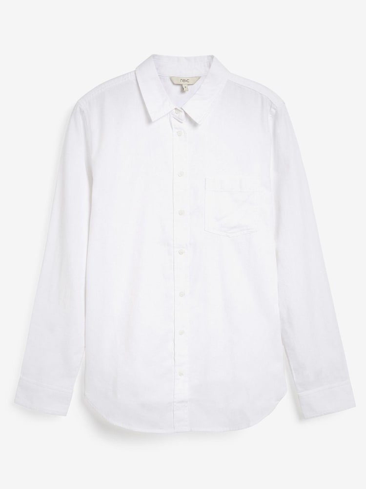 White Casual Boyfriend 100% Cotton Shirt - Image 5 of 5 White Casual Boyfriend 100% Cotton Shirt - Image 5 of 5
