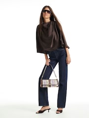River Island Brown Asymmetric Draped Top - Image 3 of 4