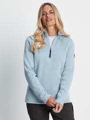 Tog 24 Light Blue Pearson Knit Look Zip Neck Fleece - Image 1 of 7