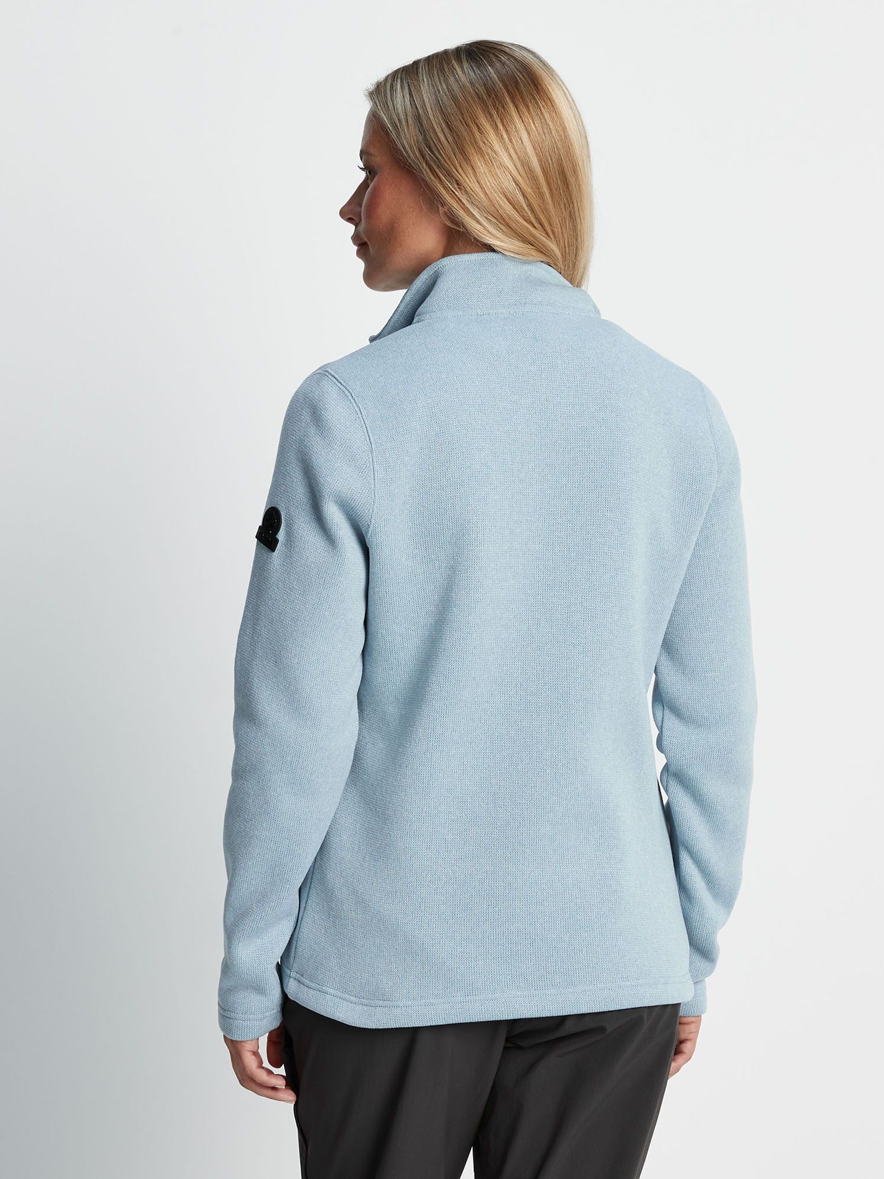 Tog 24 Light Blue Pearson Knit Look Zip Neck Fleece - Image 3 of 7