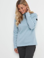 Tog 24 Light Blue Pearson Knit Look Zip Neck Fleece - Image 5 of 7