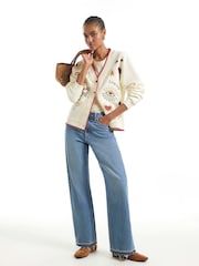 River Island Cream Quirky Boutique Sweatshirt Cardigan - Image 3 of 4