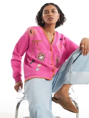 River Island Pink Quirky Boutique Sweatshirt Cardigan - Image 2 of 4