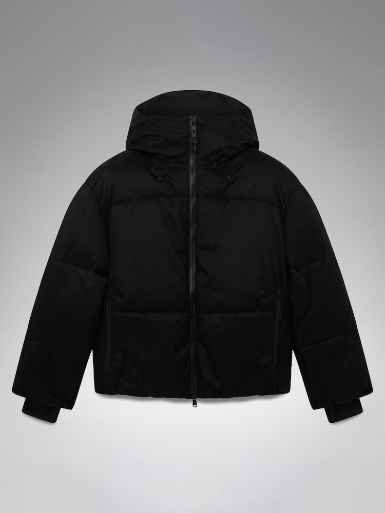Oakley Black Icicle Cropped Padded Ski Jacket - Image 1 of 1 Oakley Black Icicle Cropped Padded Ski Jacket - Image 1 of 1