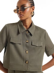 River Island Green Short Sleeve Pocket Detail Jacket - Image 3 of 4