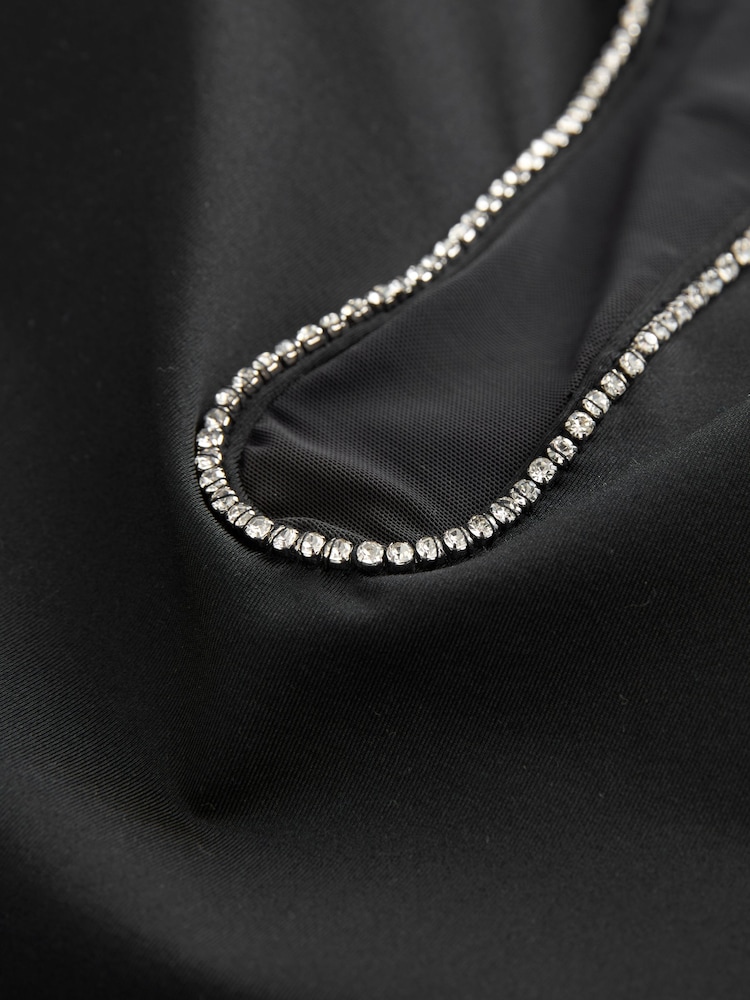 Lipsy Black Diamanté Mesh Body - Image 5 of 5