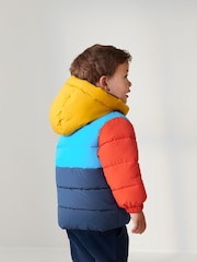 Blue Colourblock Padded Coat (3mths-7yrs) - Image 3 of 8