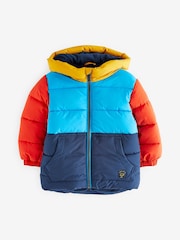 Blue Colourblock Padded Coat (3mths-7yrs) - Image 5 of 8