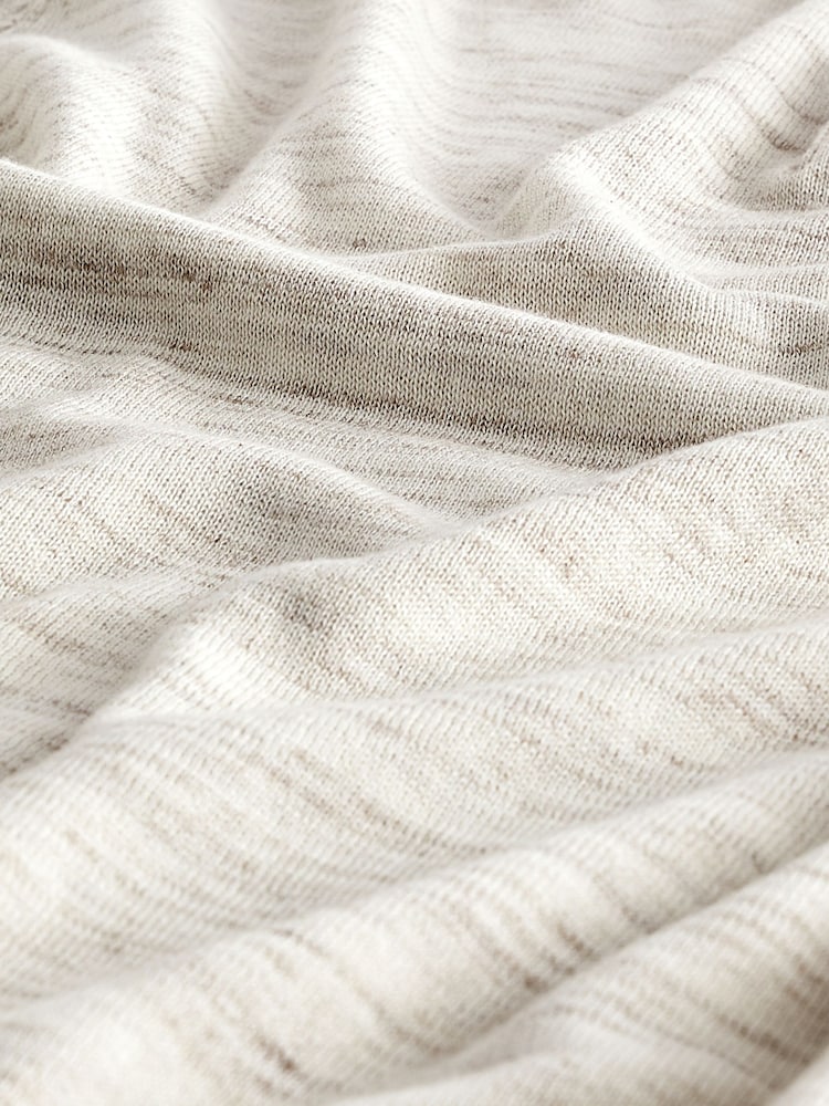 Natural Linen Blend Knitted Polo Shirt - Image 7 of 7