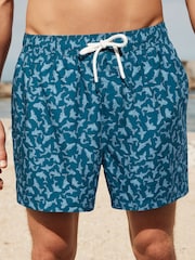 Blue Shark Printed Swim Shorts - Image 1 of 12