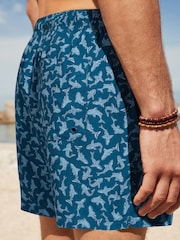 Blue Shark Printed Swim Shorts - Image 6 of 12