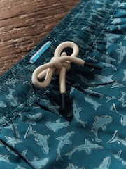 Blue Shark Printed Swim Shorts - Image 8 of 12