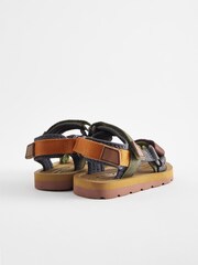 Brown Standard Fit (F) Touch Fastening Adjustable Strap Tape Trekker Sandals - Image 3 of 5