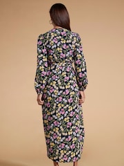 Dancing Leopard Mabel Midaxi Mock Wrap Black Dress - Image 2 of 4