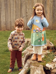 JoJo Maman Bébé Natural Tractor & Trailer Printed Sweatshirt - Image 2 of 4