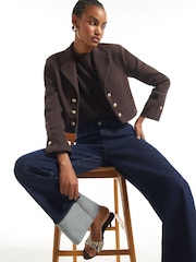 River Island Brown Button Drummer Jacket - Image 1 of 4