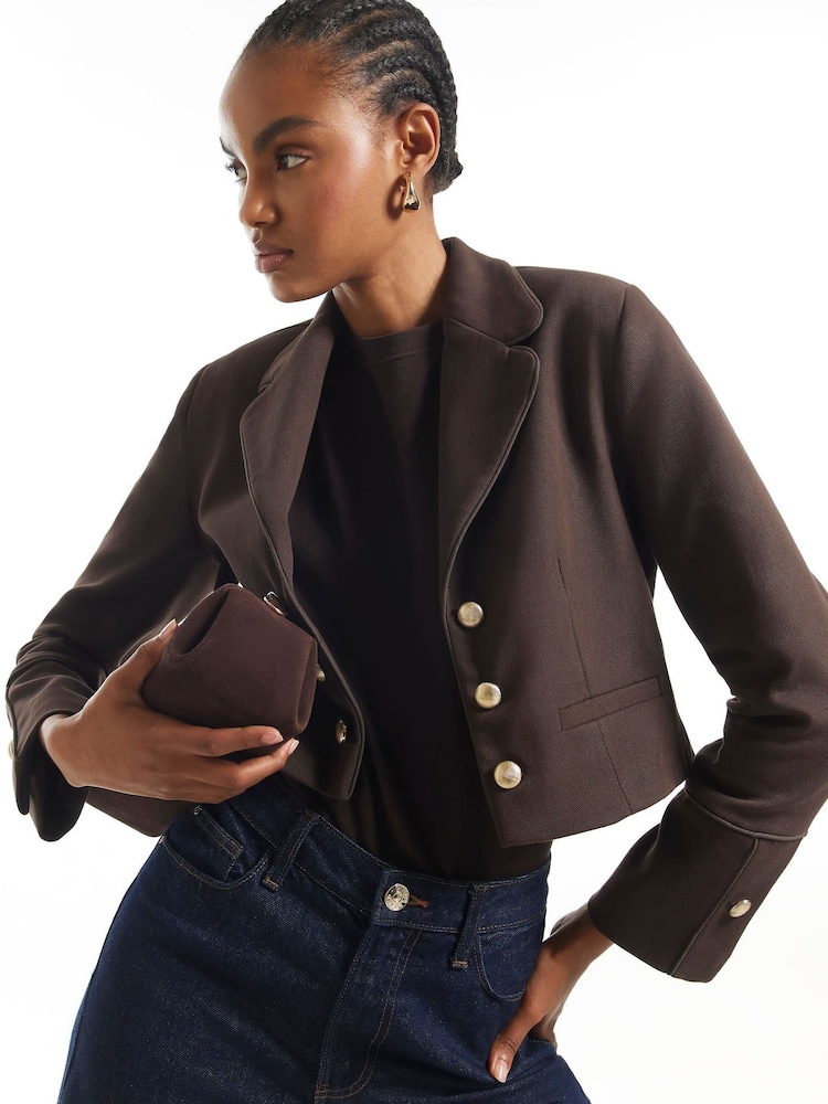 River Island Brown Button Drummer Jacket - Image 2 of 4