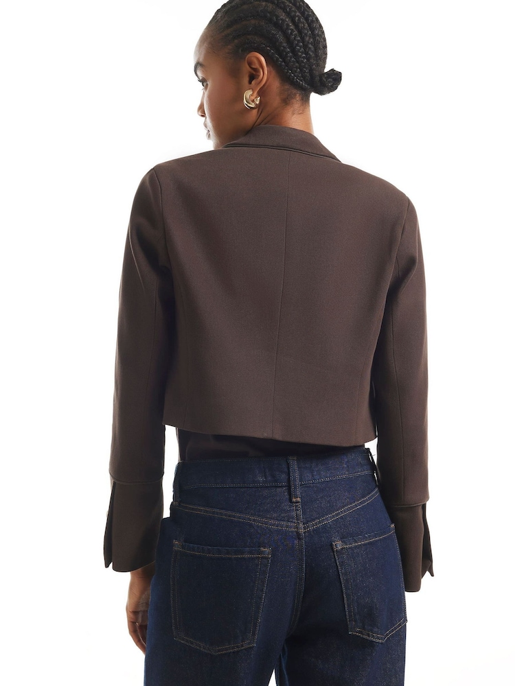 River Island Brown Button Drummer Jacket - Image 4 of 4