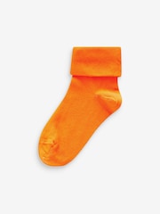 Bright Multi Coloured 5 Pack Cotton Rich Roll Top Ankle Socks - Image 2 of 7