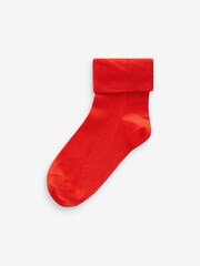 Bright Multi Coloured 5 Pack Cotton Rich Roll Top Ankle Socks - Image 3 of 7