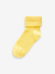 Bright Multi Coloured 5 Pack Cotton Rich Roll Top Ankle Socks - Image 4 of 7