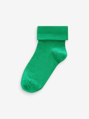 Bright Multi Coloured 5 Pack Cotton Rich Roll Top Ankle Socks - Image 5 of 7