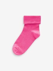 Bright Multi Coloured 5 Pack Cotton Rich Roll Top Ankle Socks - Image 6 of 7