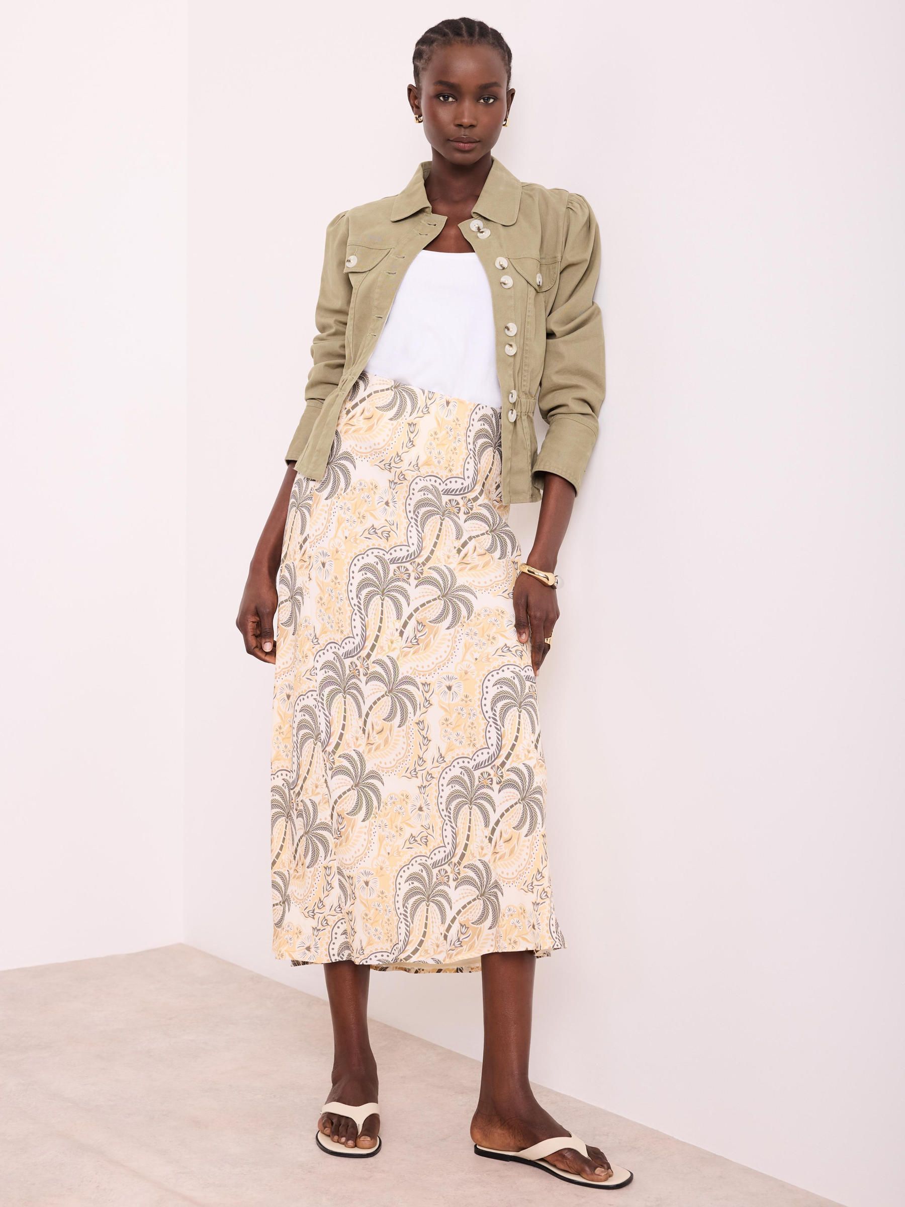 Buy Mint Velvet Green Palm Print Slip Skirt from the Next UK