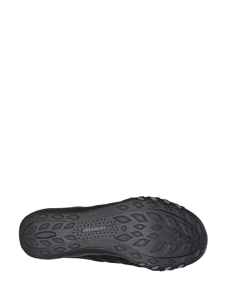 Skechers Black Dark Breathe Easy Roll Slip In With Me Wide Fit Trainers - Image 5 of 5