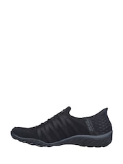 Skechers Black Dark Breathe Easy Roll Slip In With Me Wide Fit Trainers - Image 6 of 10