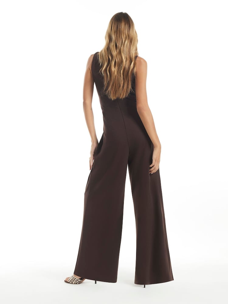 River Island Brown Split Leg Racer Jumpsuit - Image 4 of 4 River Island Brown Split Leg Racer Jumpsuit - Image 4 of 4
