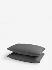 Set of 2 Charcoal Grey Supersoft Brushed Pillowcases - Image 3 of 3