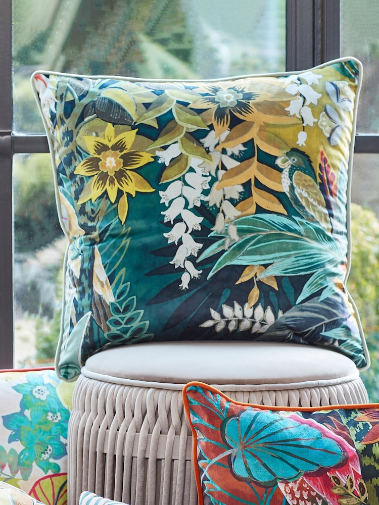 Prestigious Textiles Hidden Paradise Botanical Feather Filled Cushion - Image 1 of 5