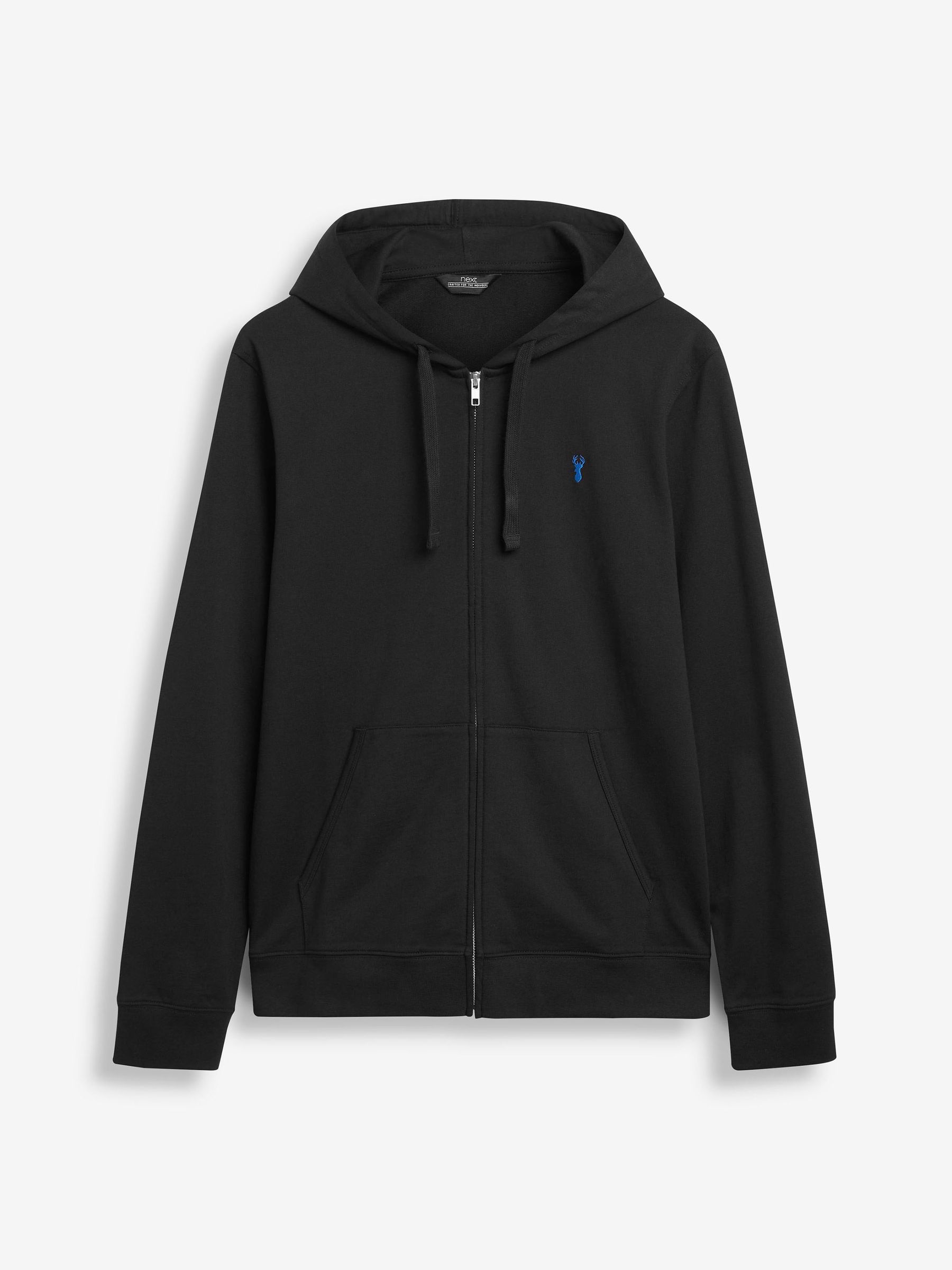 Thin black zip up hoodie top