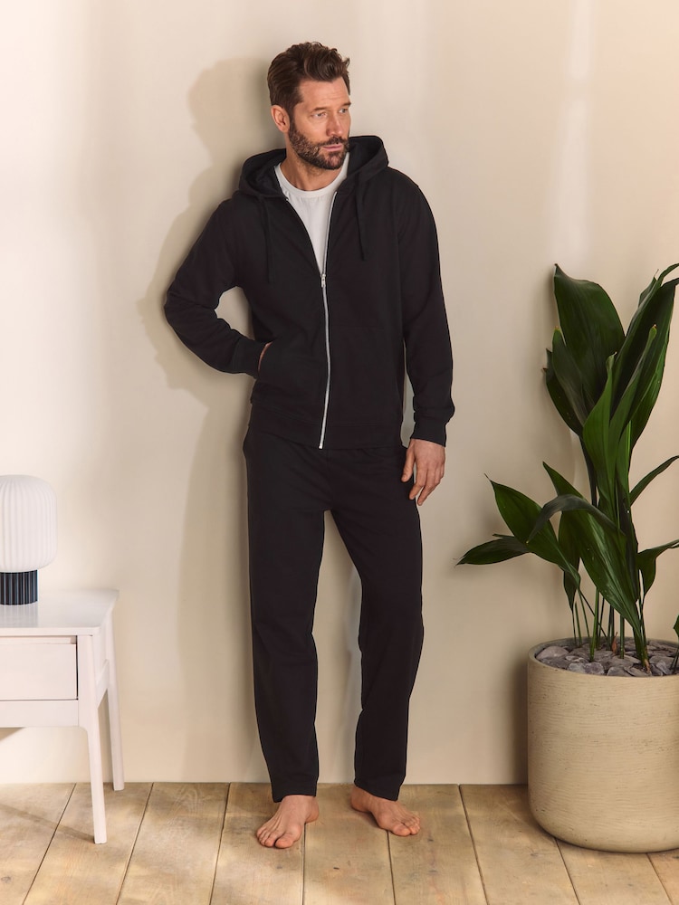 Black 100% Cotton Lightweight Zip Up Hoodie - Image 2 of 7