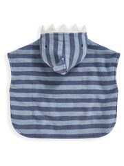 Mamas & Papas Blue 3D Shark Hood 100% Cotton Poncho - Bild 2 von 3