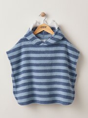 Mamas & Papas Blue 3D Shark Hood 100% Cotton Poncho - Bild 3 von 3