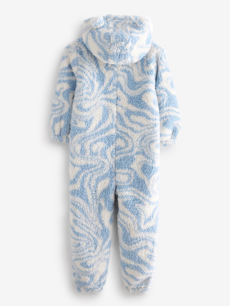 Blau/Weiß Wirbelmuster - Einteiler aus Teddyfleece (3–16 J.) - Bild 2 von 3 Blau/Weiß Wirbelmuster - Einteiler aus Teddyfleece (3–16 J.) - Bild 2 von 3