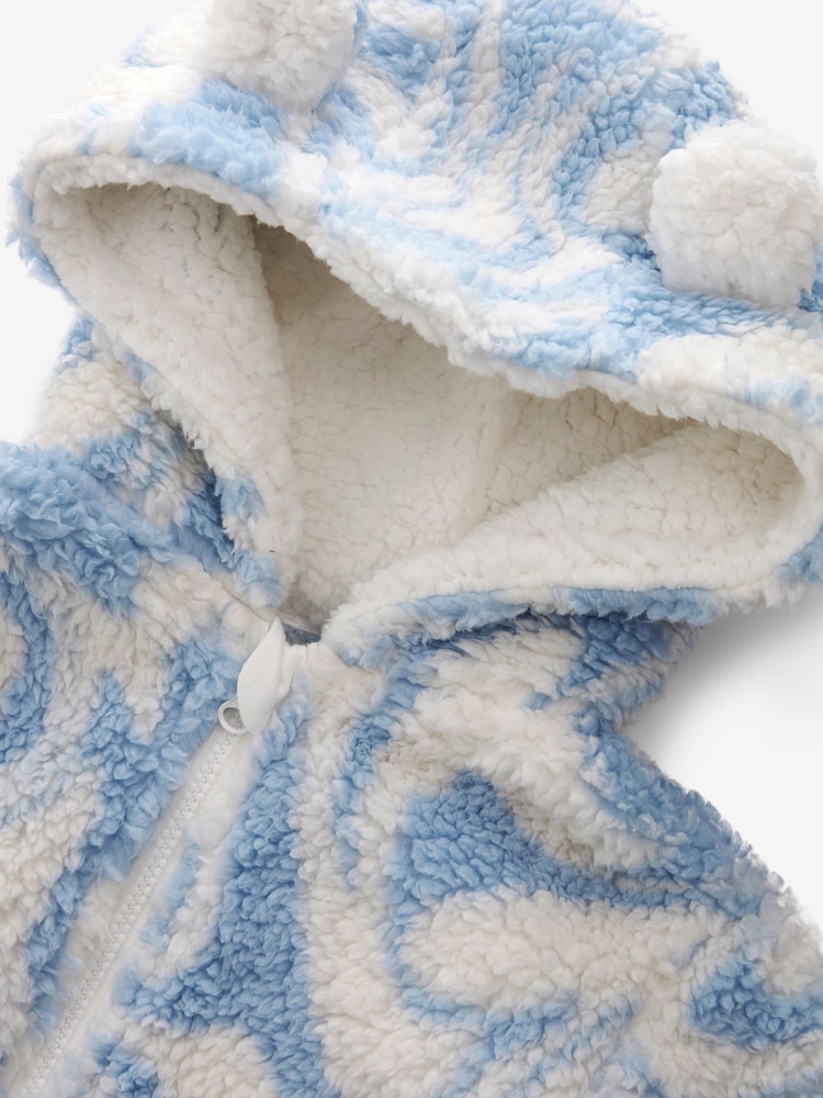 Blau/Weiß Wirbelmuster - Einteiler aus Teddyfleece (3–16 J.) - Bild 3 von 3 Blau/Weiß Wirbelmuster - Einteiler aus Teddyfleece (3–16 J.) - Bild 3 von 3