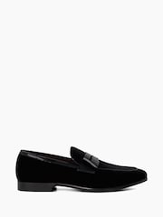 Dune London Black Sensory Velvet Saddle Loafers - Image 1 of 6