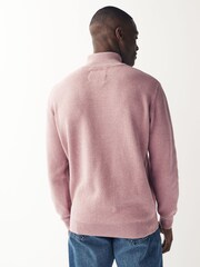 Pink Regular Cotton Premium Zip Neck Jumper - Image 3 of 8