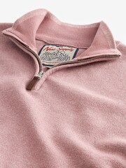 Pink Regular Cotton Premium Zip Neck Jumper - Image 7 of 8
