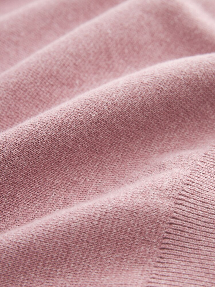 Pink Regular Cotton Premium Zip Neck Jumper - Image 8 of 8