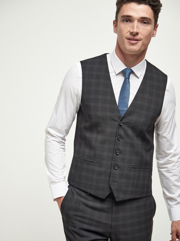 Black Check Waistcoat - Image 1 of 4